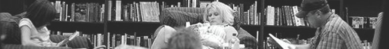 Marylin Monroe reading photo. Fiction banner.